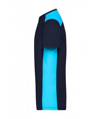 Men Men's Workwear T-Shirt - COLOR - Navy/turquoise 8535