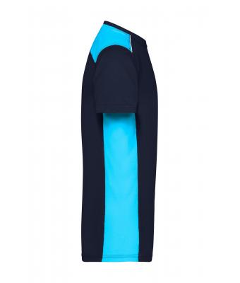 Men Men's Workwear T-Shirt - COLOR - Navy/turquoise 8535