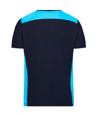 Men Men's Workwear T-Shirt - COLOR - Navy/turquoise 8535