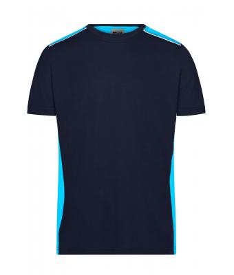 Men Men's Workwear T-Shirt - COLOR - Navy/turquoise 8535