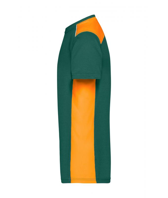 Herren Men's Workwear T-Shirt - COLOR - Dark-green/orange 8535