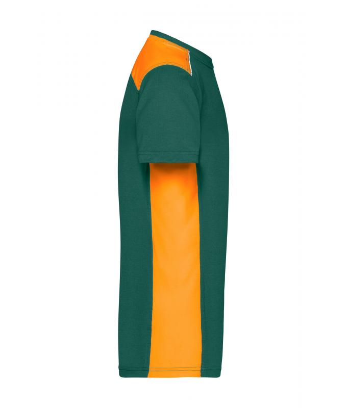 Herren Men's Workwear T-Shirt - COLOR - Dark-green/orange 8535