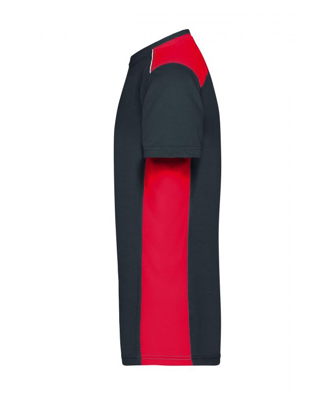 Herren Men's Workwear T-Shirt - COLOR - Carbon/red 8535