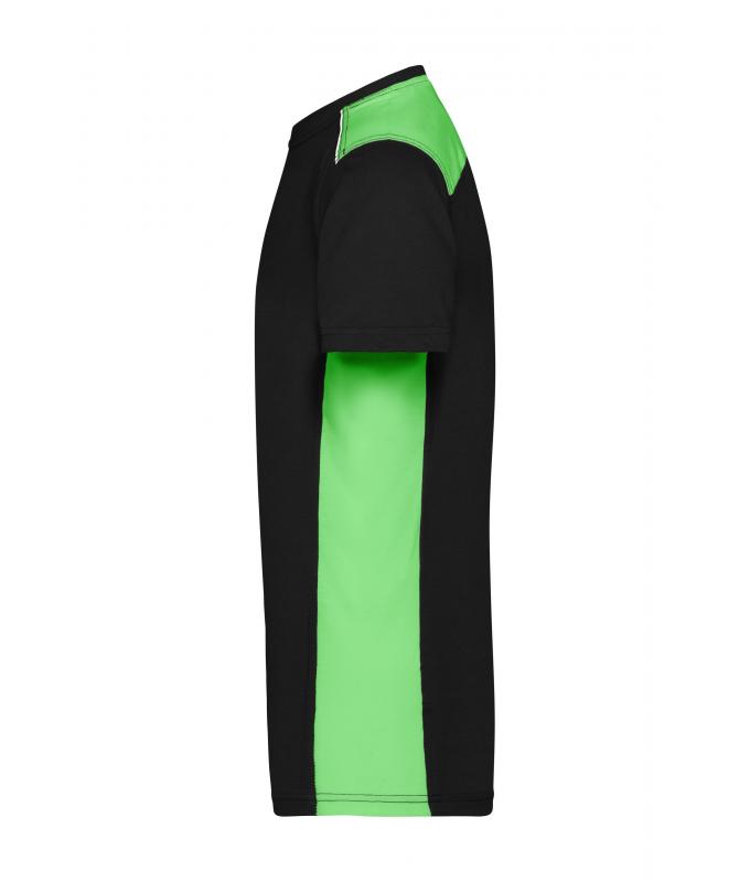 Herren Men's Workwear T-Shirt - COLOR - Black/lime-green 8535