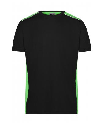 Herren Men's Workwear T-Shirt - COLOR - Black/lime-green 8535