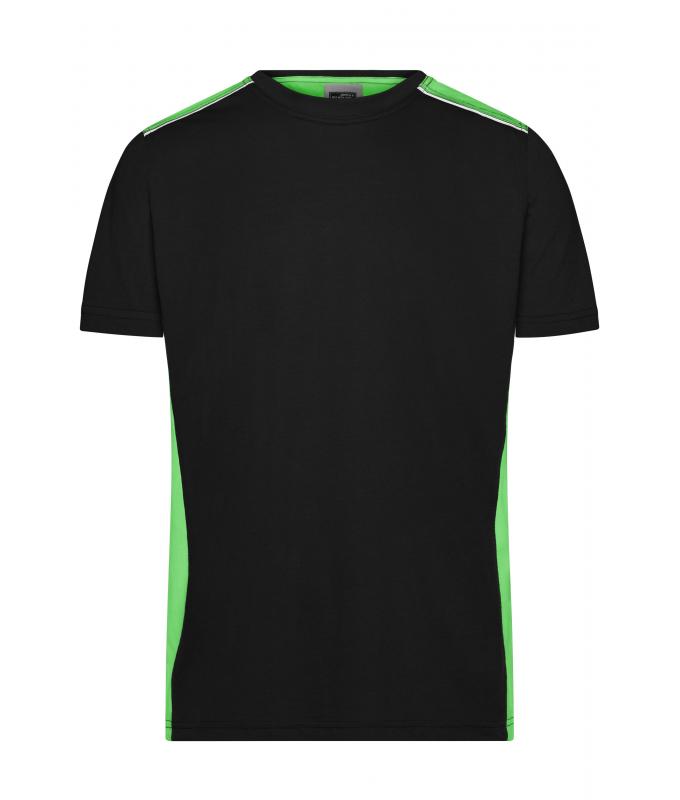 Herren Men's Workwear T-Shirt - COLOR - Black/lime-green 8535