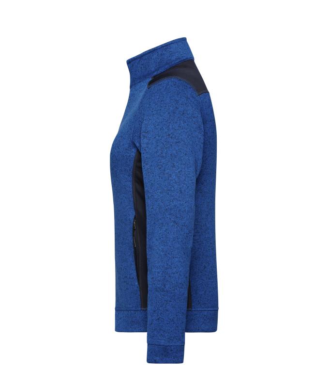 Damen Ladies' Knitted Workwear Fleece Jacket - STRONG - Royal-melange/navy 8536