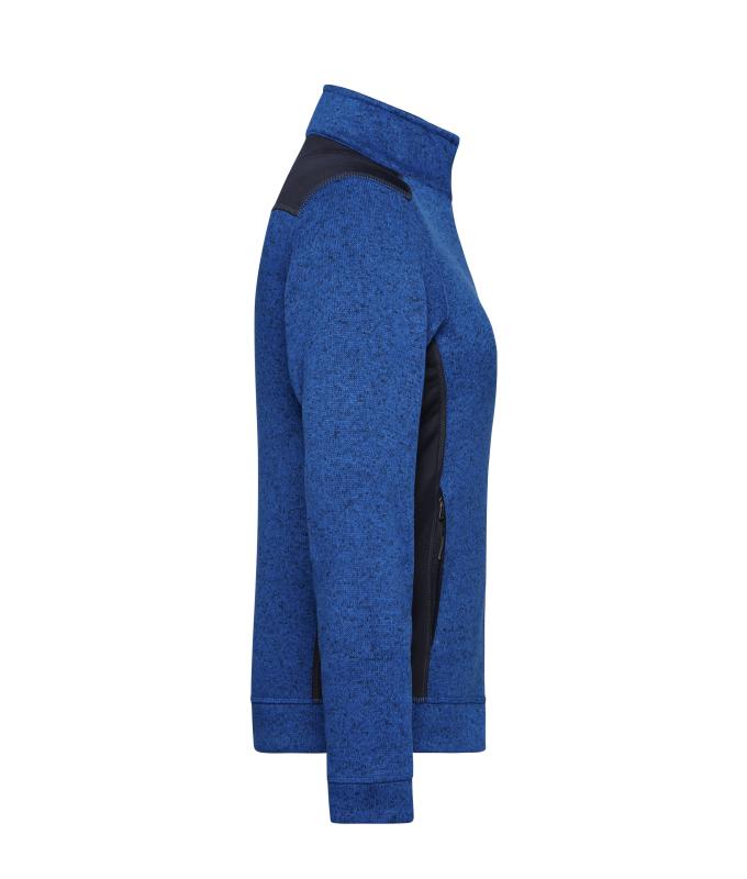 Damen Ladies' Knitted Workwear Fleece Jacket - STRONG - Royal-melange/navy 8536
