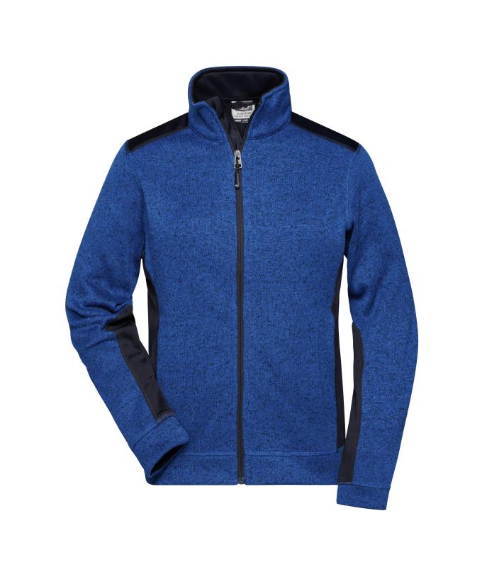 Damen Ladies' Knitted Workwear Fleece Jacket - STRONG - Royal-melange/navy 8536