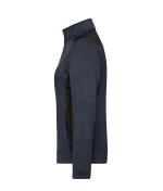 Damen Ladies' Knitted Workwear Fleece Jacket - STRONG - Carbon-melange/black 8536