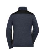 Damen Ladies' Knitted Workwear Fleece Jacket - STRONG - Carbon-melange/black 8536
