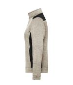 Ladies Ladies' Knitted Workwear Fleece Jacket - STRONG - Stone-melange/black 8536