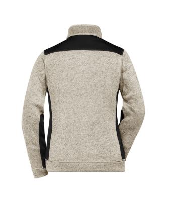 Ladies Ladies' Knitted Workwear Fleece Jacket - STRONG - Stone-melange/black 8536