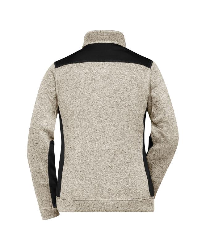Ladies Ladies' Knitted Workwear Fleece Jacket - STRONG - Stone-melange/black 8536