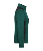 Damen Ladies' Knitted Workwear Fleece Jacket - STRONG - Dark-green-melange/black 8536