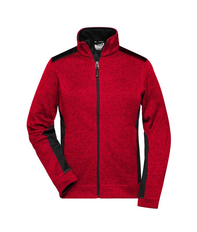 Ladies Ladies' Knitted Workwear Fleece Jacket - STRONG - Red-melange/black 8536
