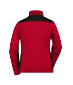 Damen Ladies' Knitted Workwear Fleece Jacket - STRONG - Red-melange/black 8536