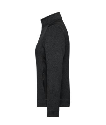 Damen Ladies' Knitted Workwear Fleece Jacket - STRONG - Black/black 8536