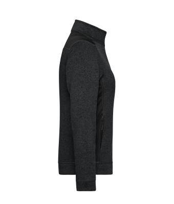 Damen Ladies' Knitted Workwear Fleece Jacket - STRONG - Black/black 8536