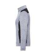 Damen Ladies' Knitted Workwear Fleece Jacket - STRONG - White-melange/carbon 8536