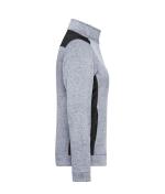 Damen Ladies' Knitted Workwear Fleece Jacket - STRONG - White-melange/carbon 8536