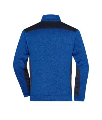 Herren Men's Knitted Workwear Fleece Jacket - STRONG - Royal-melange/navy 8537