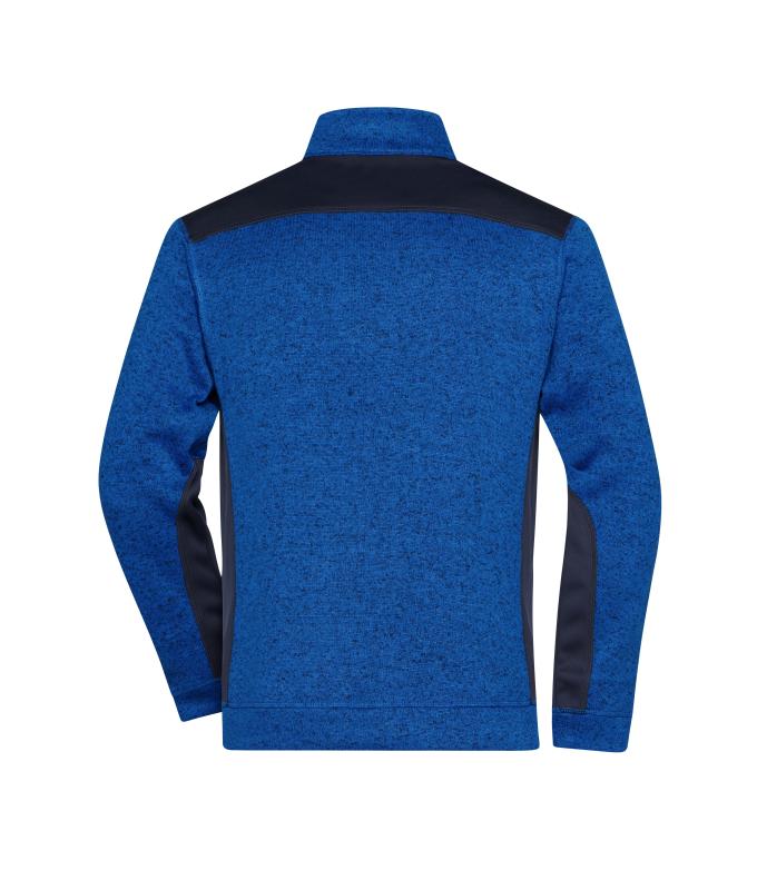 Herren Men's Knitted Workwear Fleece Jacket - STRONG - Royal-melange/navy 8537