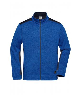 Herren Men's Knitted Workwear Fleece Jacket - STRONG - Royal-melange/navy 8537