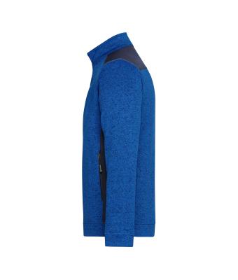 Men Men's Knitted Workwear Fleece Jacket - STRONG - Royal-melange/navy 8537