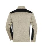 Herren Men's Knitted Workwear Fleece Jacket - STRONG - Stone-melange/black 8537