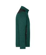 Men Men's Knitted Workwear Fleece Jacket - STRONG - Dark-green-melange/black 8537