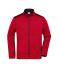 Men Men's Knitted Workwear Fleece Jacket - STRONG - Red-melange/black 8537