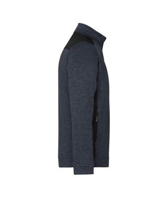 Men Men's Knitted Workwear Fleece Jacket - STRONG - Carbon-melange/black 8537