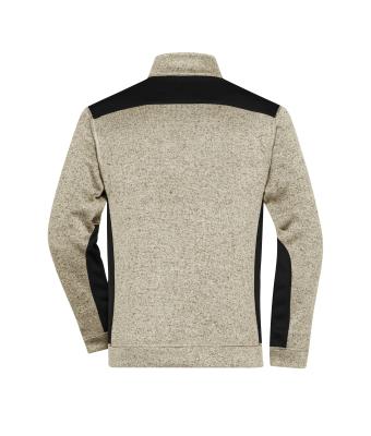 Men Men's Knitted Workwear Fleece Jacket - STRONG - Stone-melange/black 8537