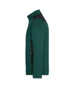 Herren Men's Knitted Workwear Fleece Jacket - STRONG - Dark-green-melange/black 8537