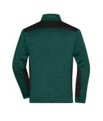 Herren Men's Knitted Workwear Fleece Jacket - STRONG - Dark-green-melange/black 8537
