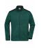 Herren Men's Knitted Workwear Fleece Jacket - STRONG - Dark-green-melange/black 8537