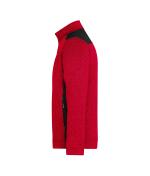 Herren Men's Knitted Workwear Fleece Jacket - STRONG - Red-melange/black 8537