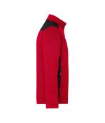 Herren Men's Knitted Workwear Fleece Jacket - STRONG - Red-melange/black 8537