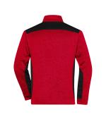 Herren Men's Knitted Workwear Fleece Jacket - STRONG - Red-melange/black 8537