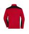 Herren Men's Knitted Workwear Fleece Jacket - STRONG - Red-melange/black 8537