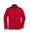 Herren Men's Knitted Workwear Fleece Jacket - STRONG - Red-melange/black 8537
