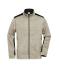 Herren Men's Knitted Workwear Fleece Jacket - STRONG - Stone-melange/black 8537