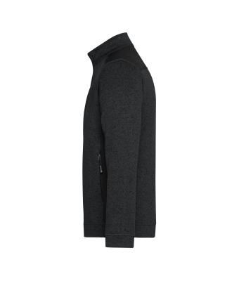 Herren Men's Knitted Workwear Fleece Jacket - STRONG - Black/black 8537