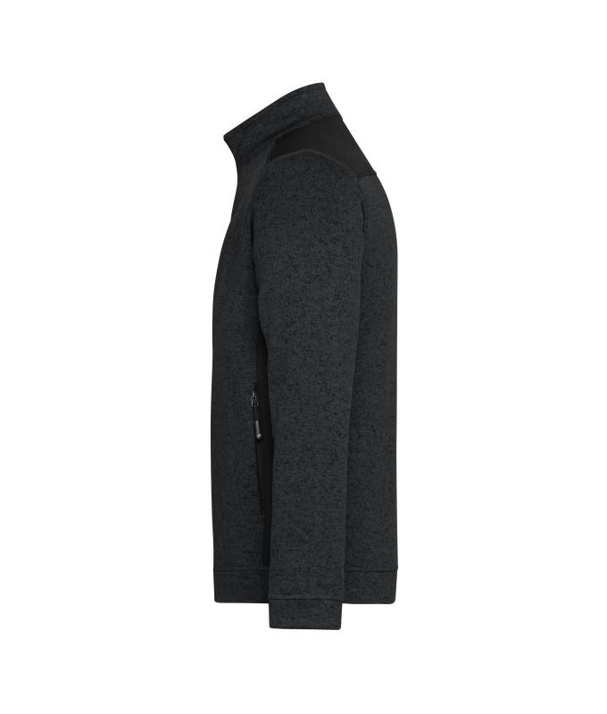 Herren Men's Knitted Workwear Fleece Jacket - STRONG - Black/black 8537