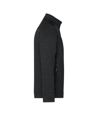 Herren Men's Knitted Workwear Fleece Jacket - STRONG - Black/black 8537