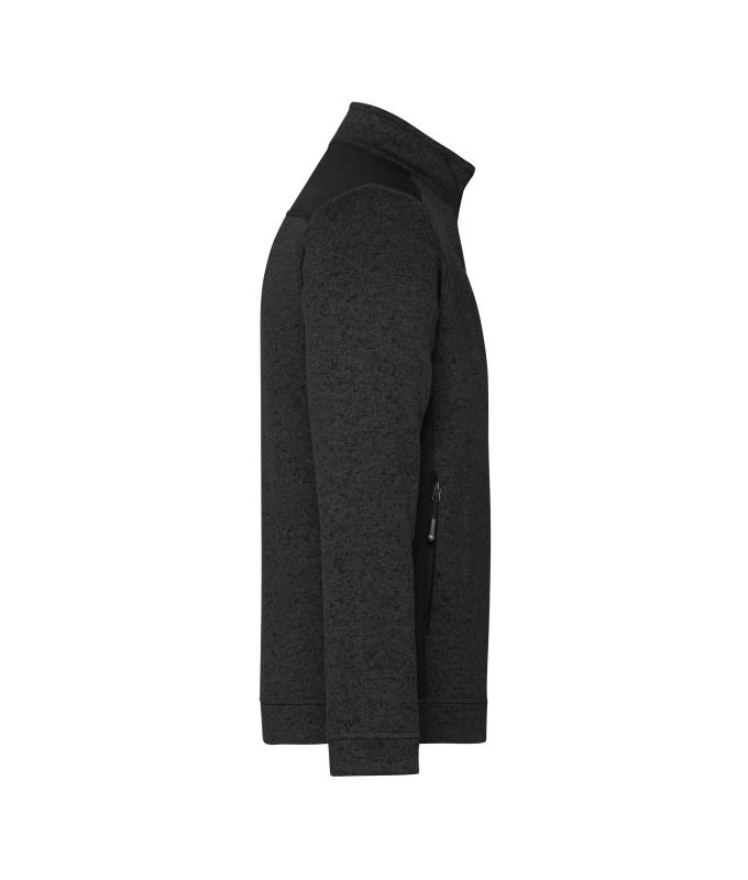 Herren Men's Knitted Workwear Fleece Jacket - STRONG - Black/black 8537