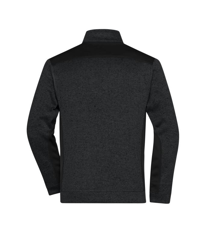 Herren Men's Knitted Workwear Fleece Jacket - STRONG - Black/black 8537