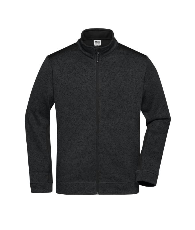 Herren Men's Knitted Workwear Fleece Jacket - STRONG - Black/black 8537