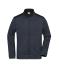 Herren Men's Knitted Workwear Fleece Jacket - STRONG - Carbon-melange/black 8537